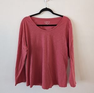 Women's Plus Size Loft Long Sleeve Tee Size 20/22- Pink